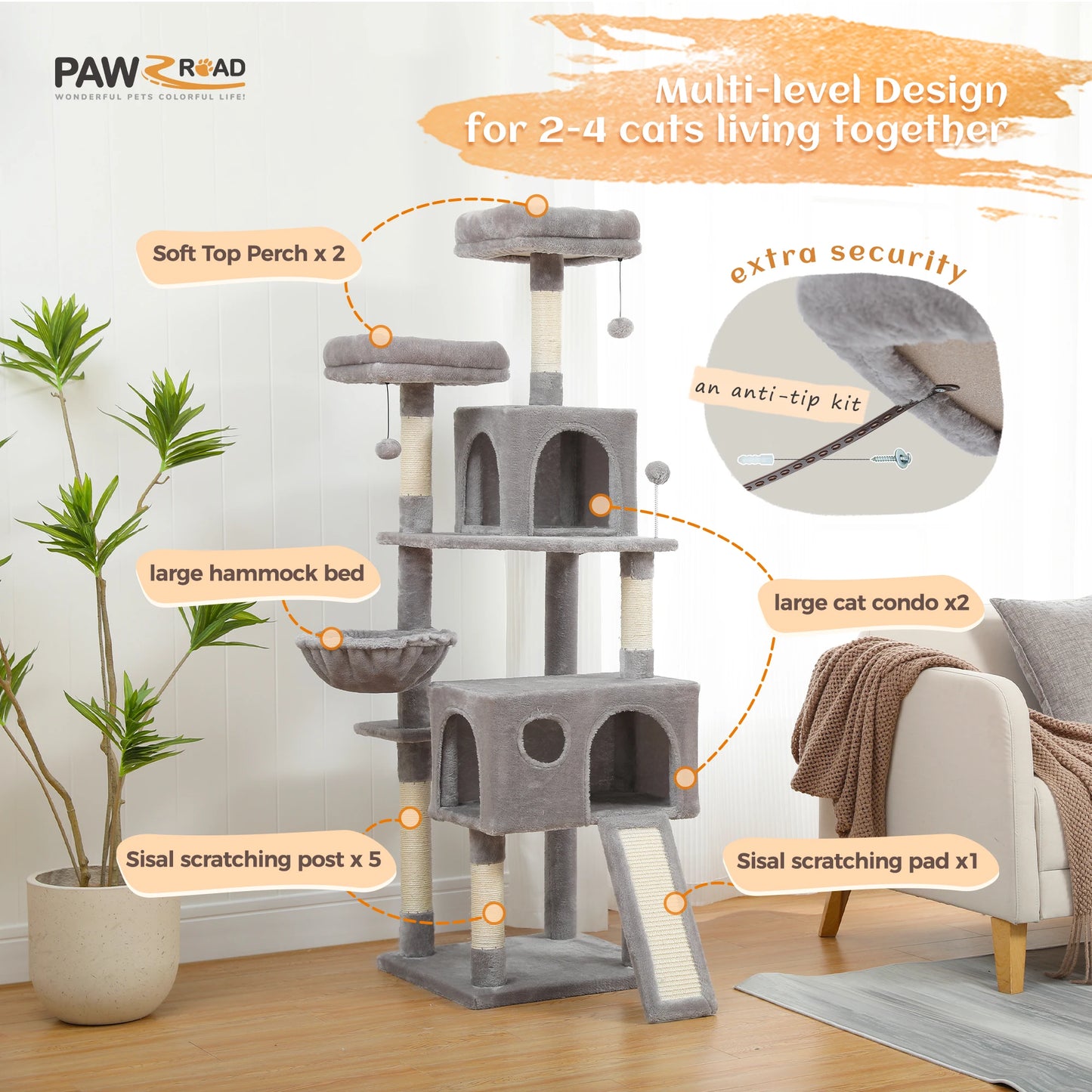 Domestic Delivery Multi-Level Cat Tree Tower Climb Furniture