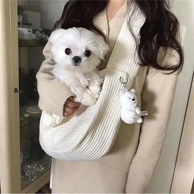 Dog Carrier Outdoor Travel Handbag Fashion Canvas Shoulder B
