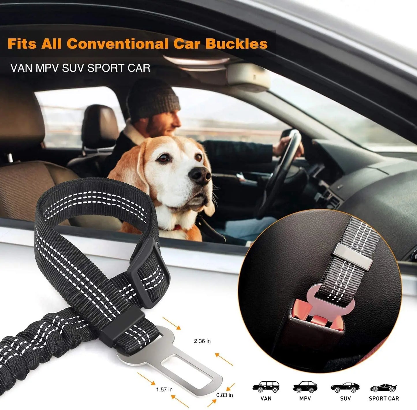 Adjustable Dog Seat Belt for Vehicles