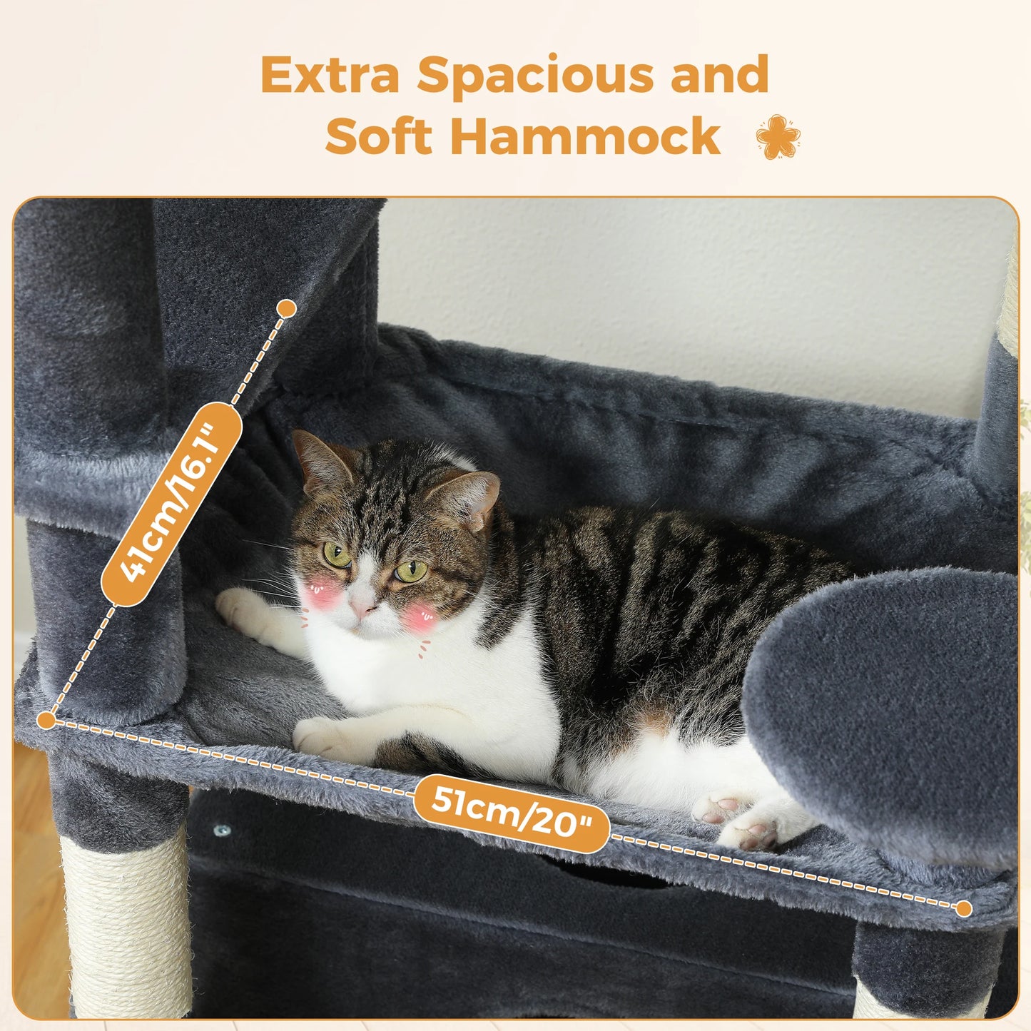 Large Cat Tree with Sisal-Covered Scratching Posts