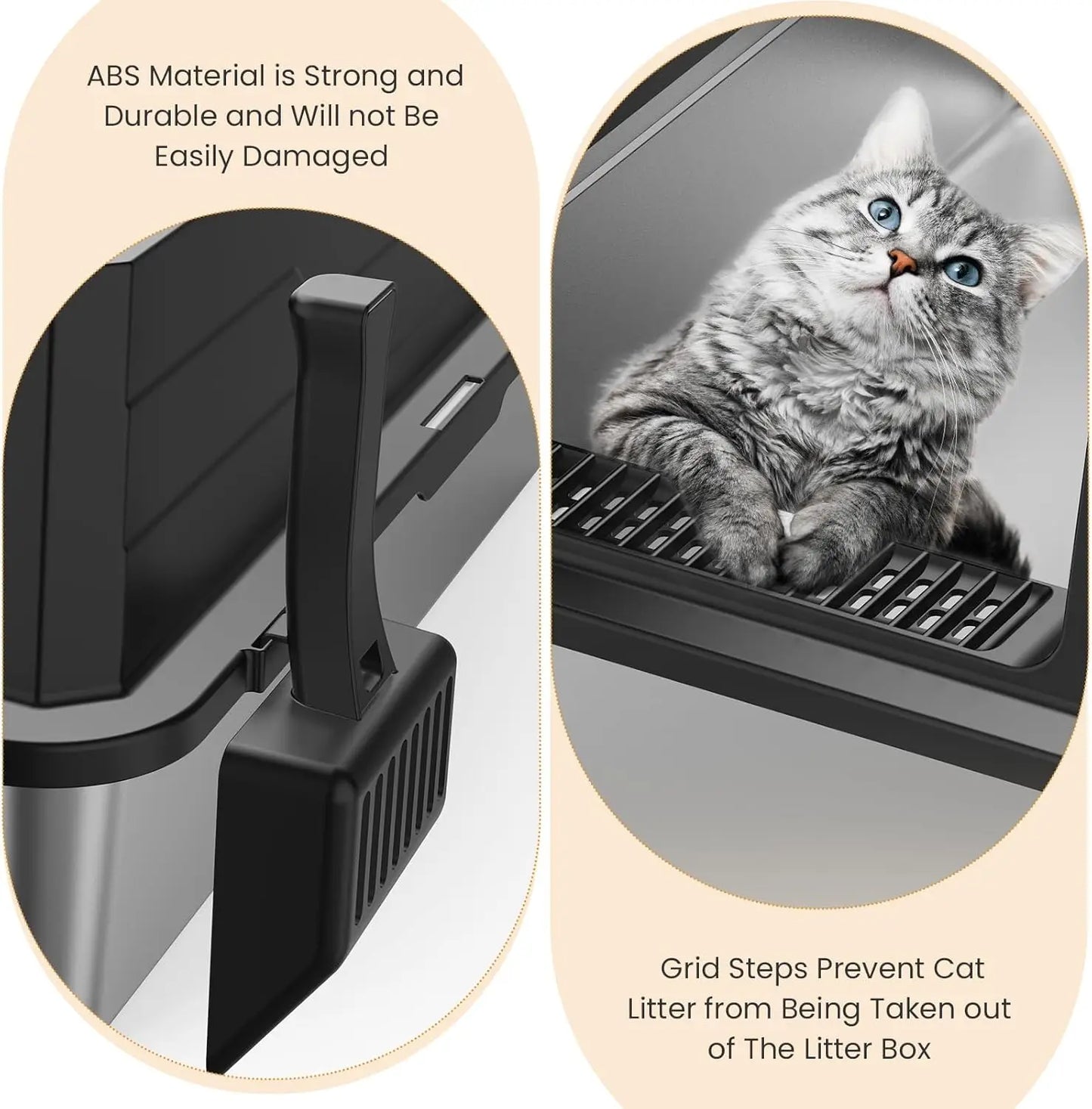 XXXL Stainless Steel Litter Box - Extra Large 28" L x 20" W