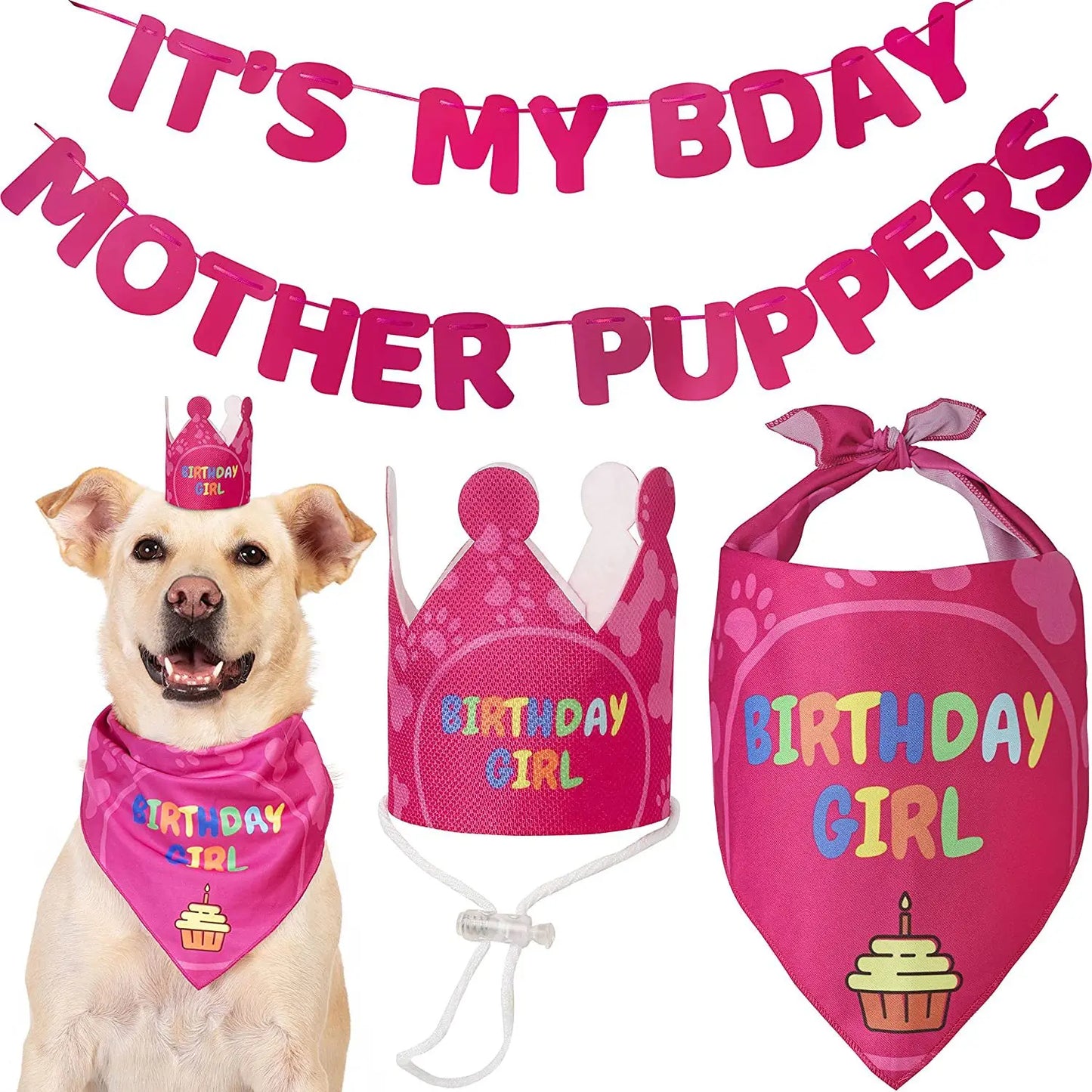 Pet Birthday Party Flag Decoration