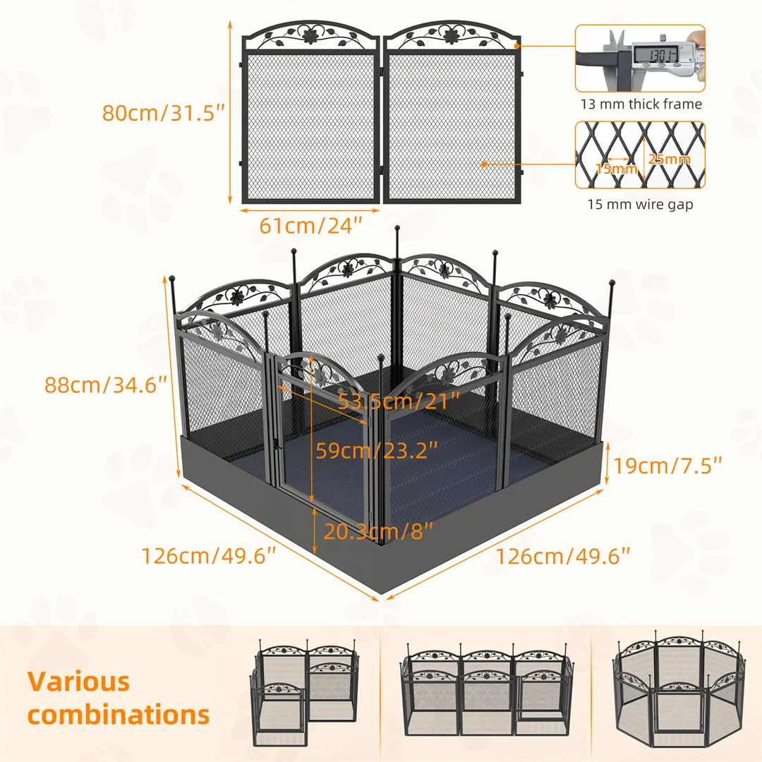 8 Panels DIY Heavy Duty Dog Playpen - outdoor