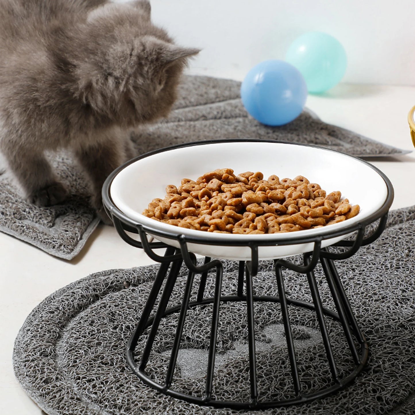 Double Cat Bowl with Stand