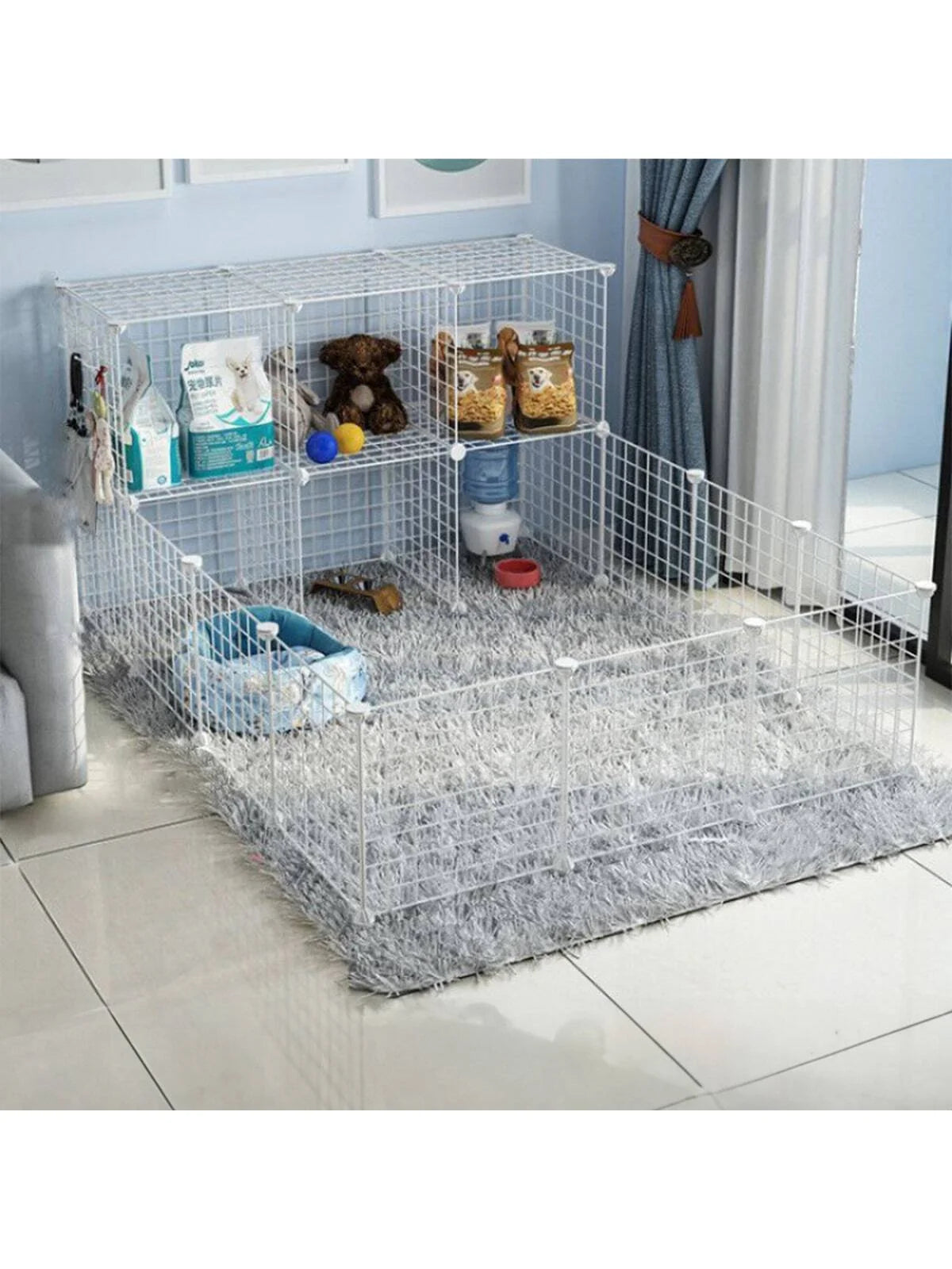White pet fence - Iron Mesh DIY