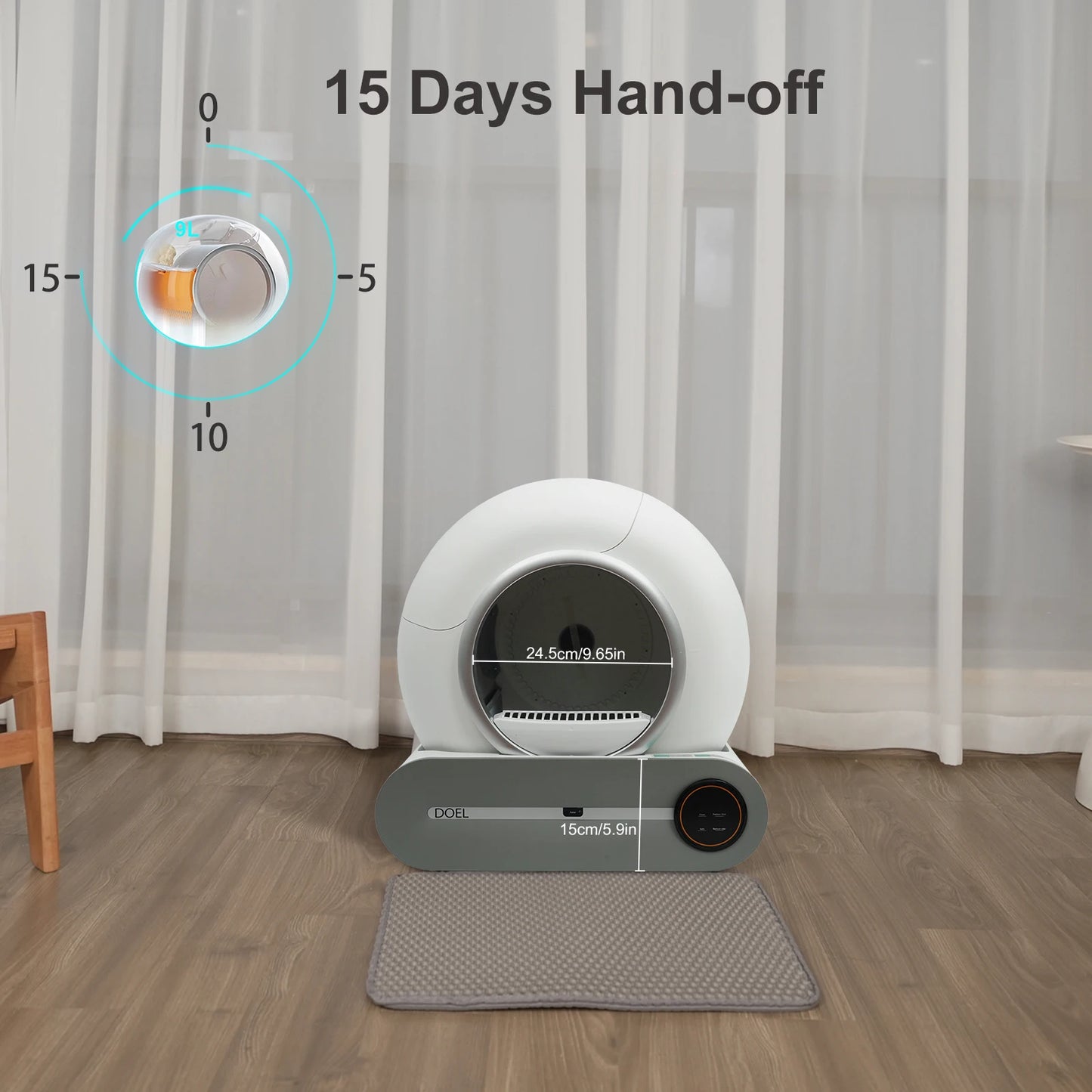 DOEL Self Cleaning Cat Litter Box 65L
