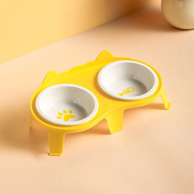 Double Cat Bowl with Stand