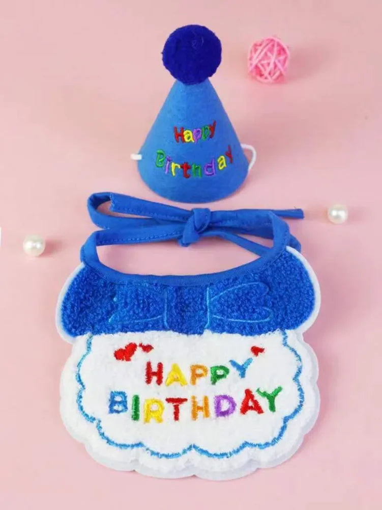 Cat Dog Birthday Bib And