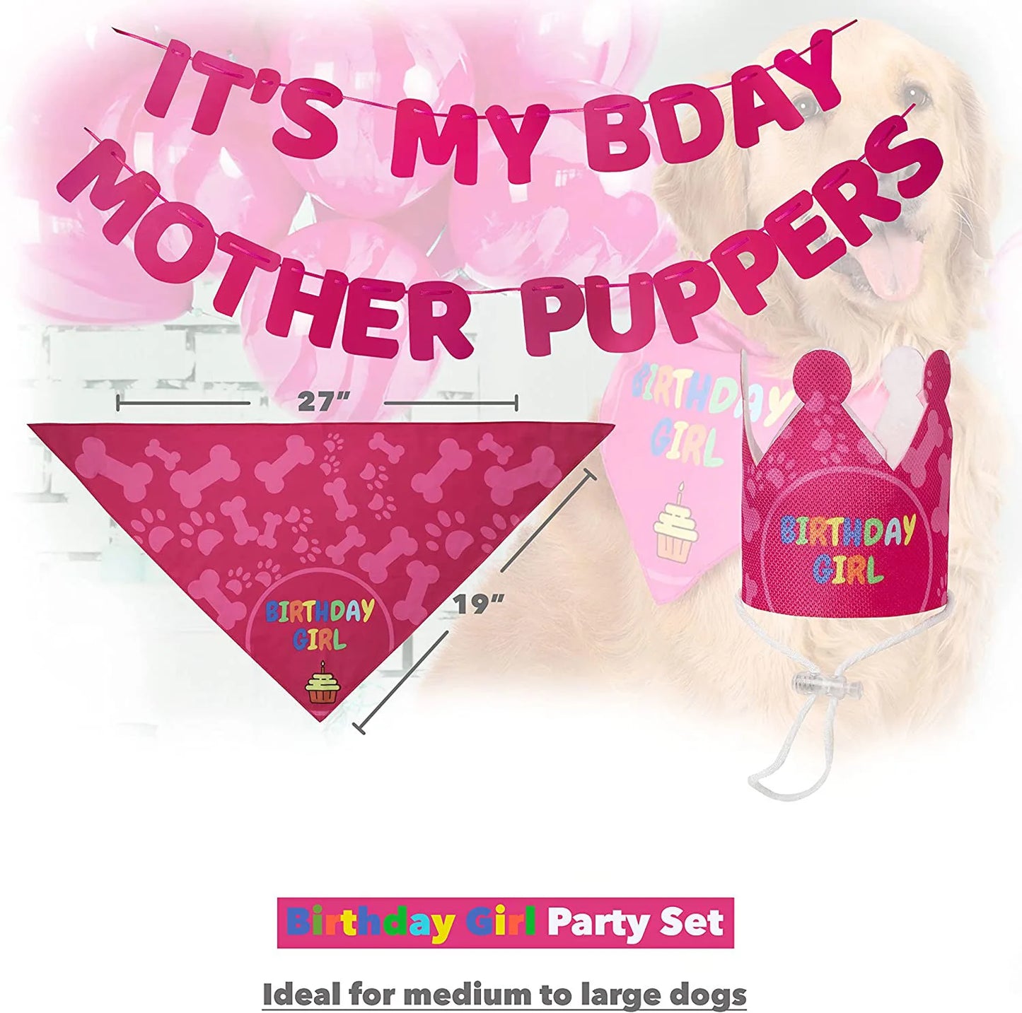 Pet Birthday Party Flag Decoration