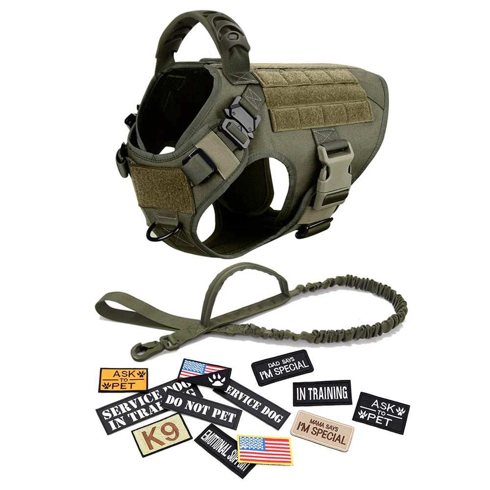 Military Large Dog Harness Collar