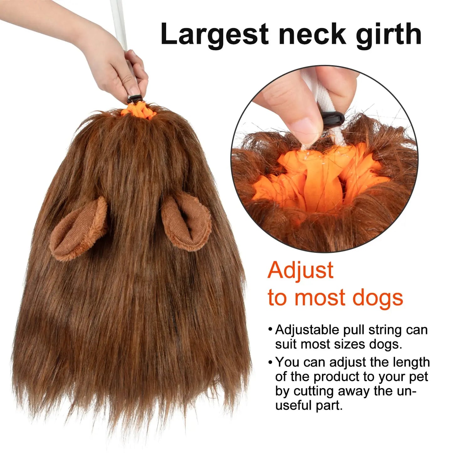 Lion Mane Dog Halloween Costume Lion - Suitable for Medium to Large Dogs