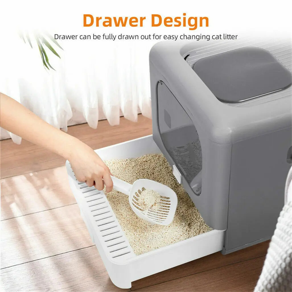 Cat Litter Box with Scoop and Sifting Tray
