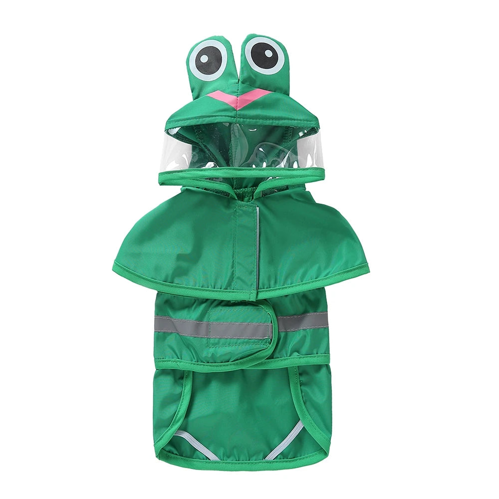 Pet Raincoat Cartoon Pattern Reflective