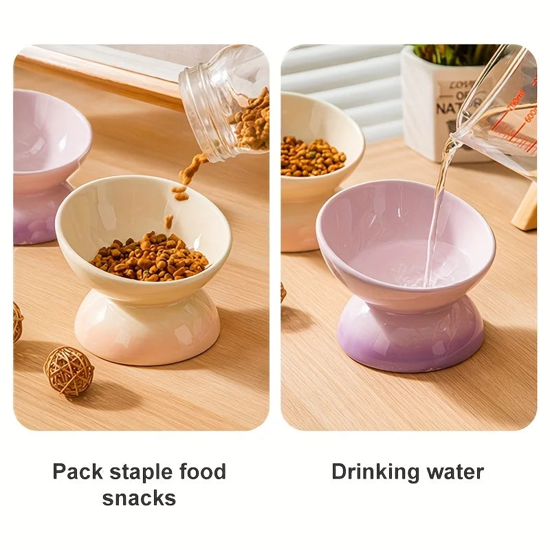 Cat Bowl,Ceramic Elevated Pet Food
