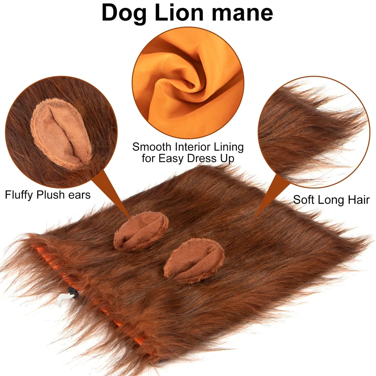 Lion Mane Dog Halloween Costume Lion - Suitable for Medium to Large Dogs