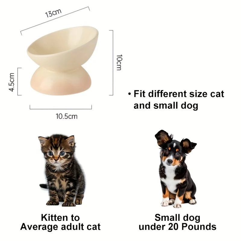 Cat Bowl,Ceramic Elevated Pet Food