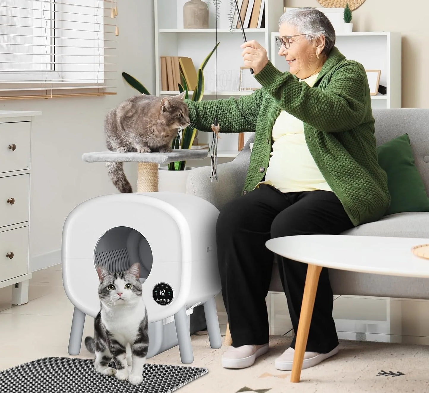 Extra Large Automatic Litter Box Self Cleaning for Multiple Cats