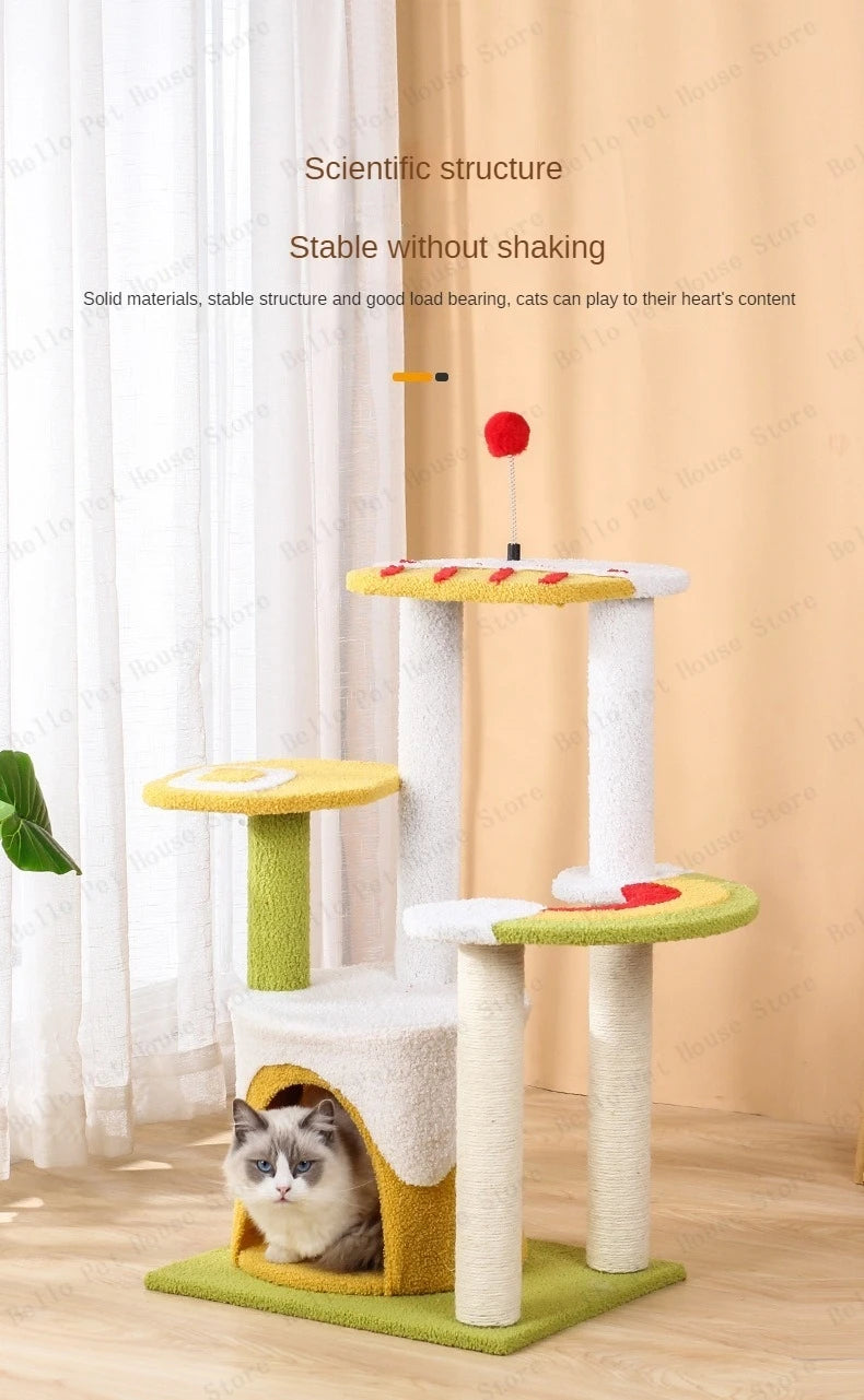 Ice-cream Style Cat Climbing Frame Three-layer Sisal Cat Scr