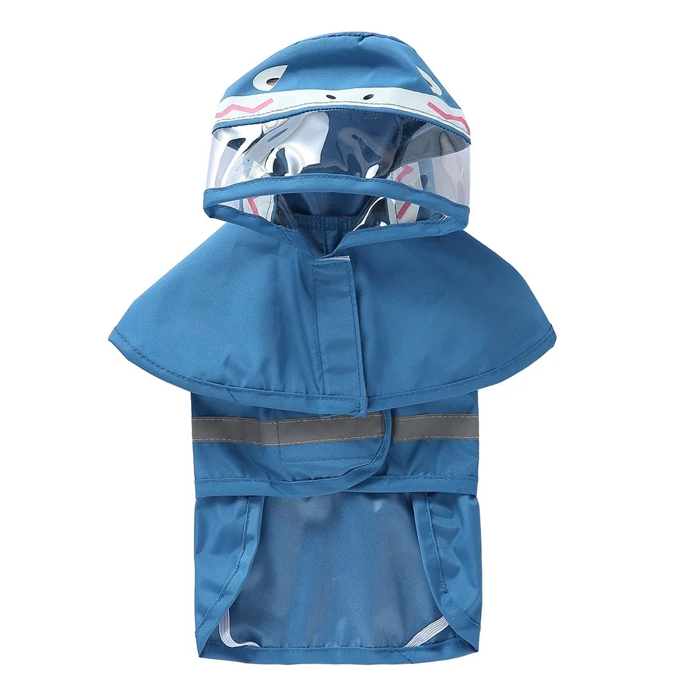 Pet Raincoat Cartoon Pattern Reflective