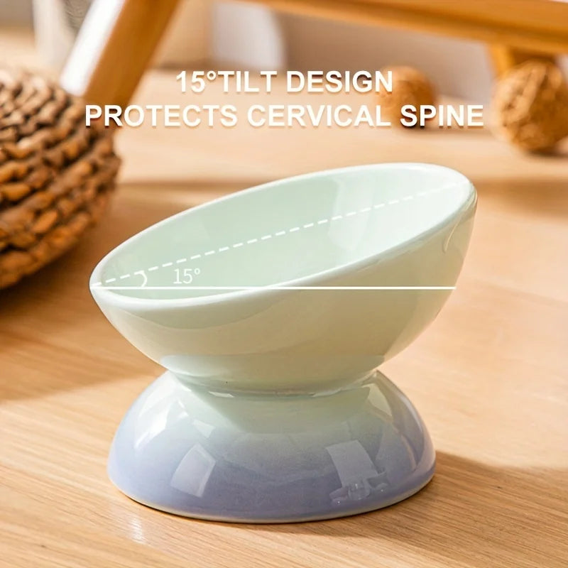 Cat Bowl,Ceramic Elevated Pet Food