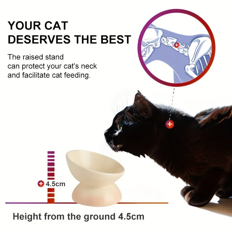 Cat Bowl,Ceramic Elevated Pet Food