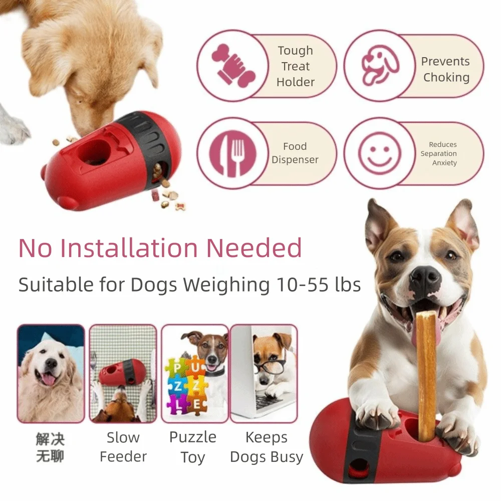 Bite Resistant Dog Treat Dispenser Toy Relieve Boredom Indoo