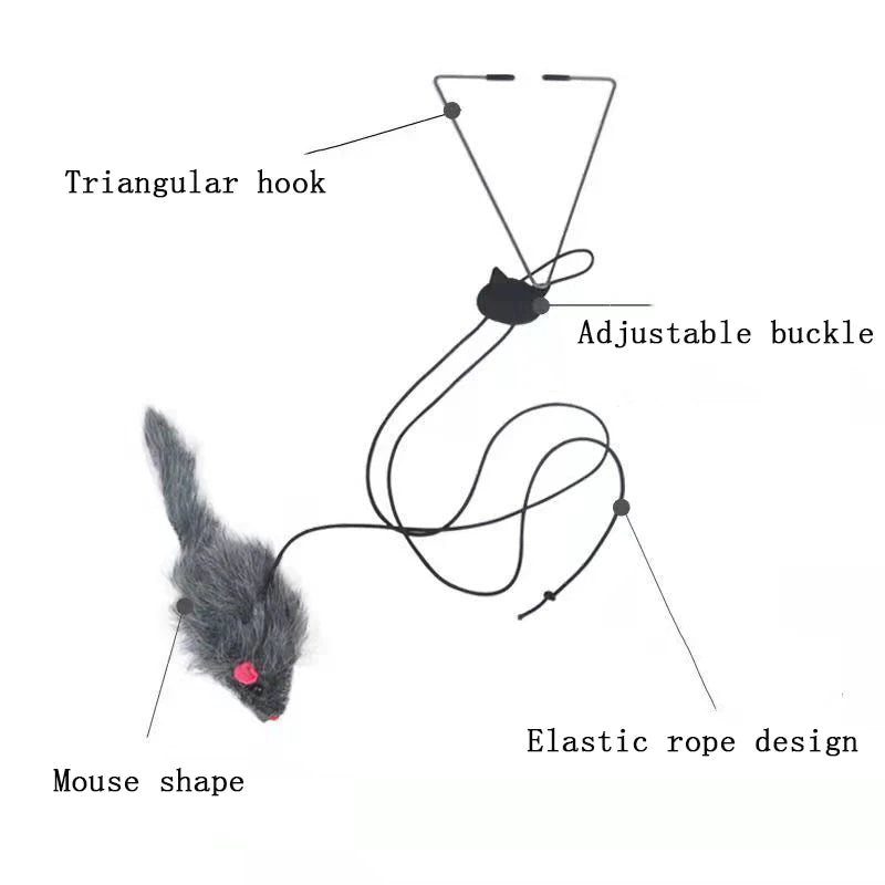 Doorframe hanging cat teaser toy