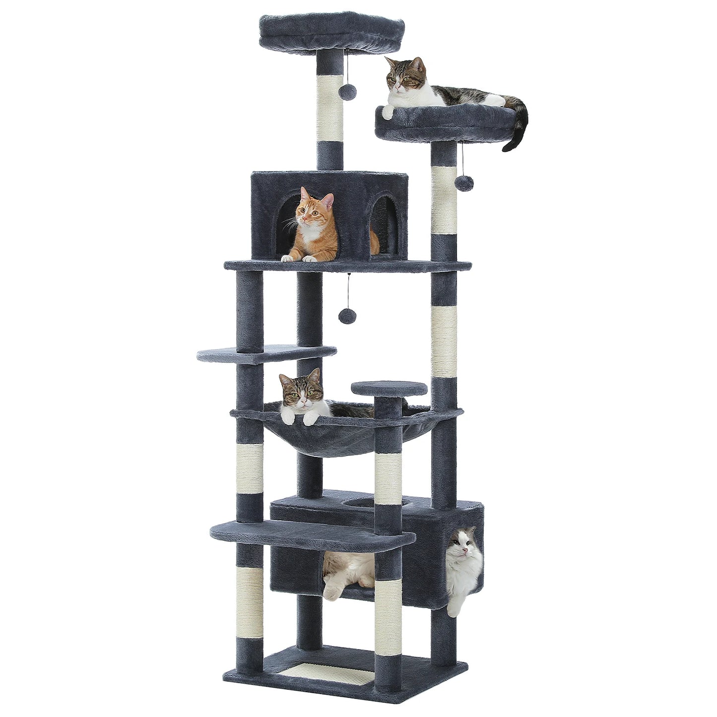 Large Cat Tree with Sisal-Covered Scratching Posts