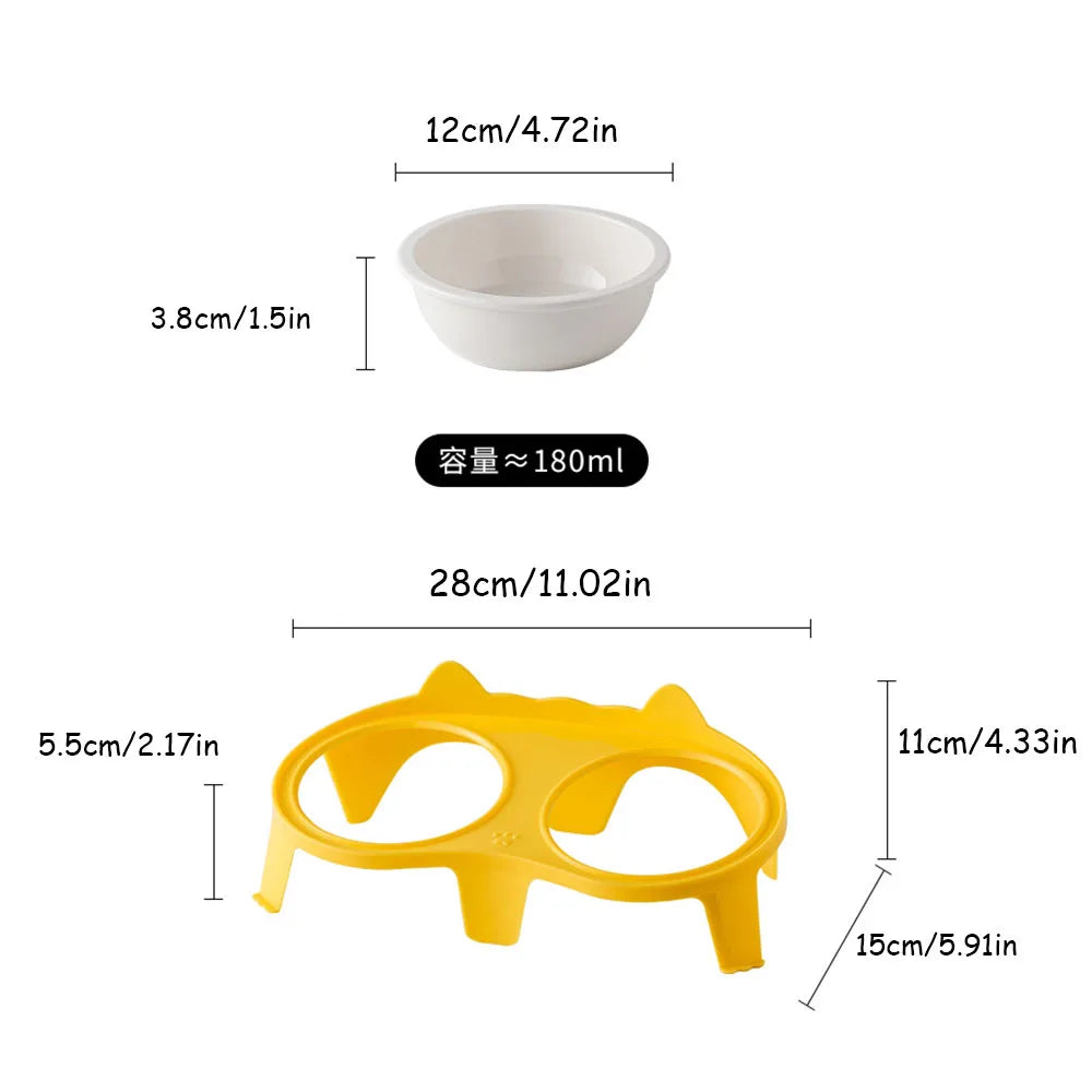 Double Cat Bowl with Stand
