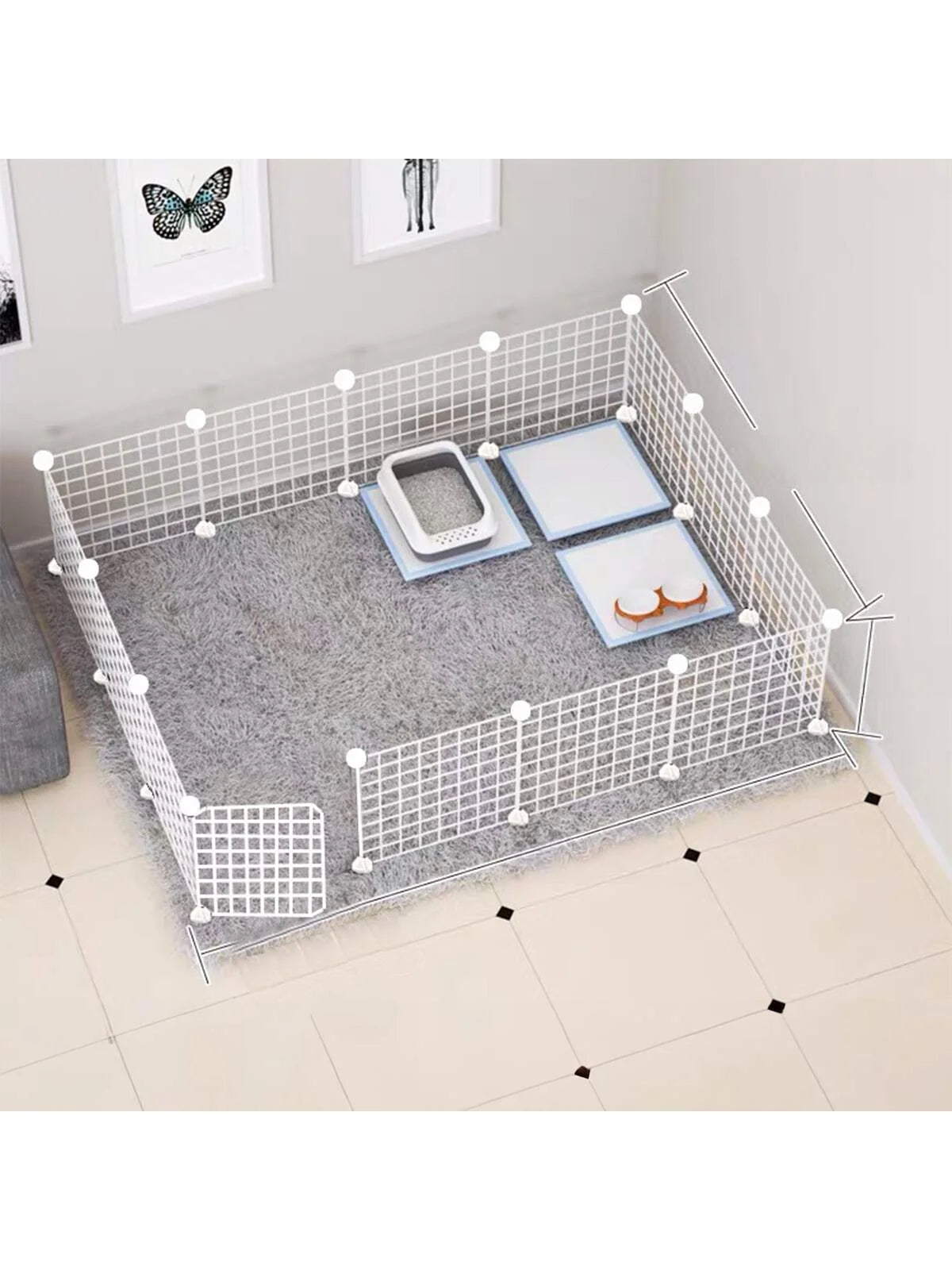 White pet fence - Iron Mesh DIY