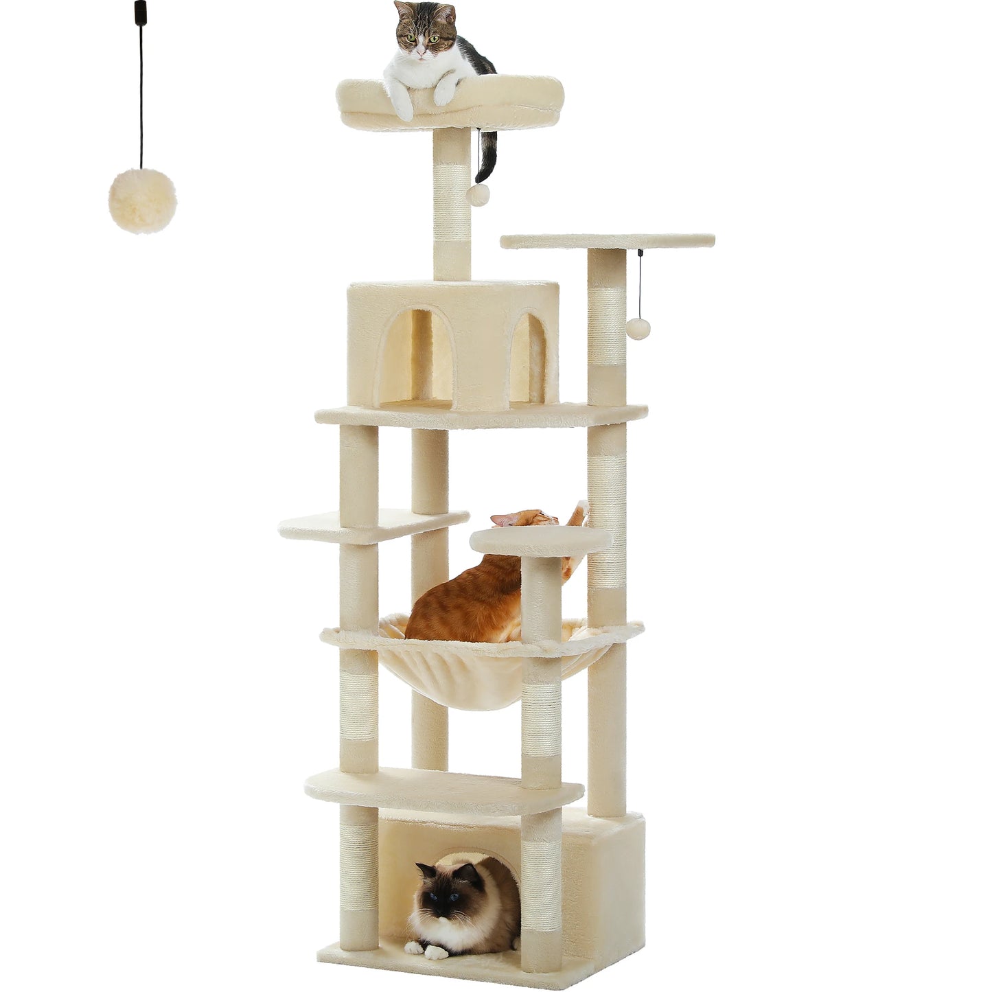 Large Cat Tree with Sisal-Covered Scratching Posts