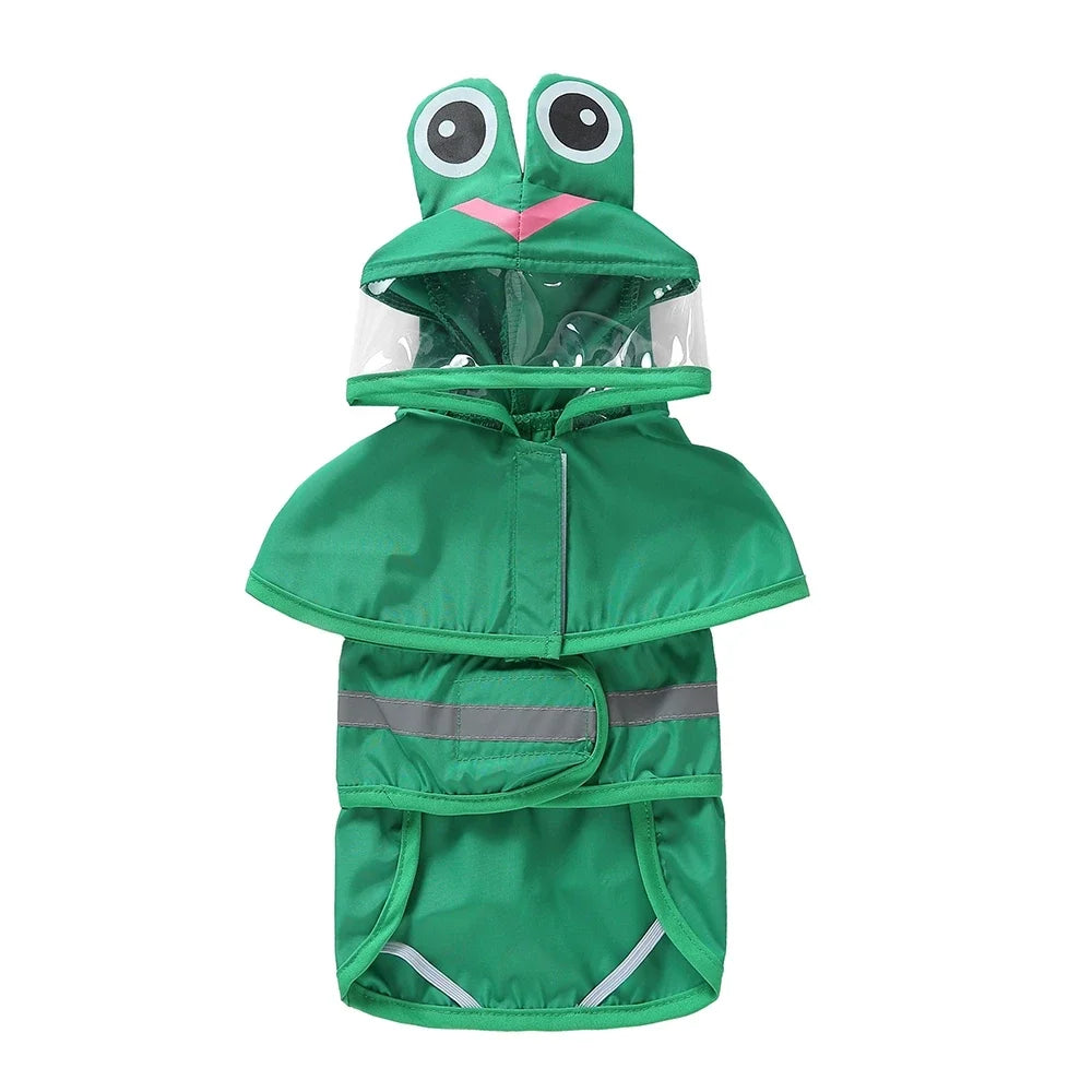 Pet Raincoat Cartoon Pattern Reflective