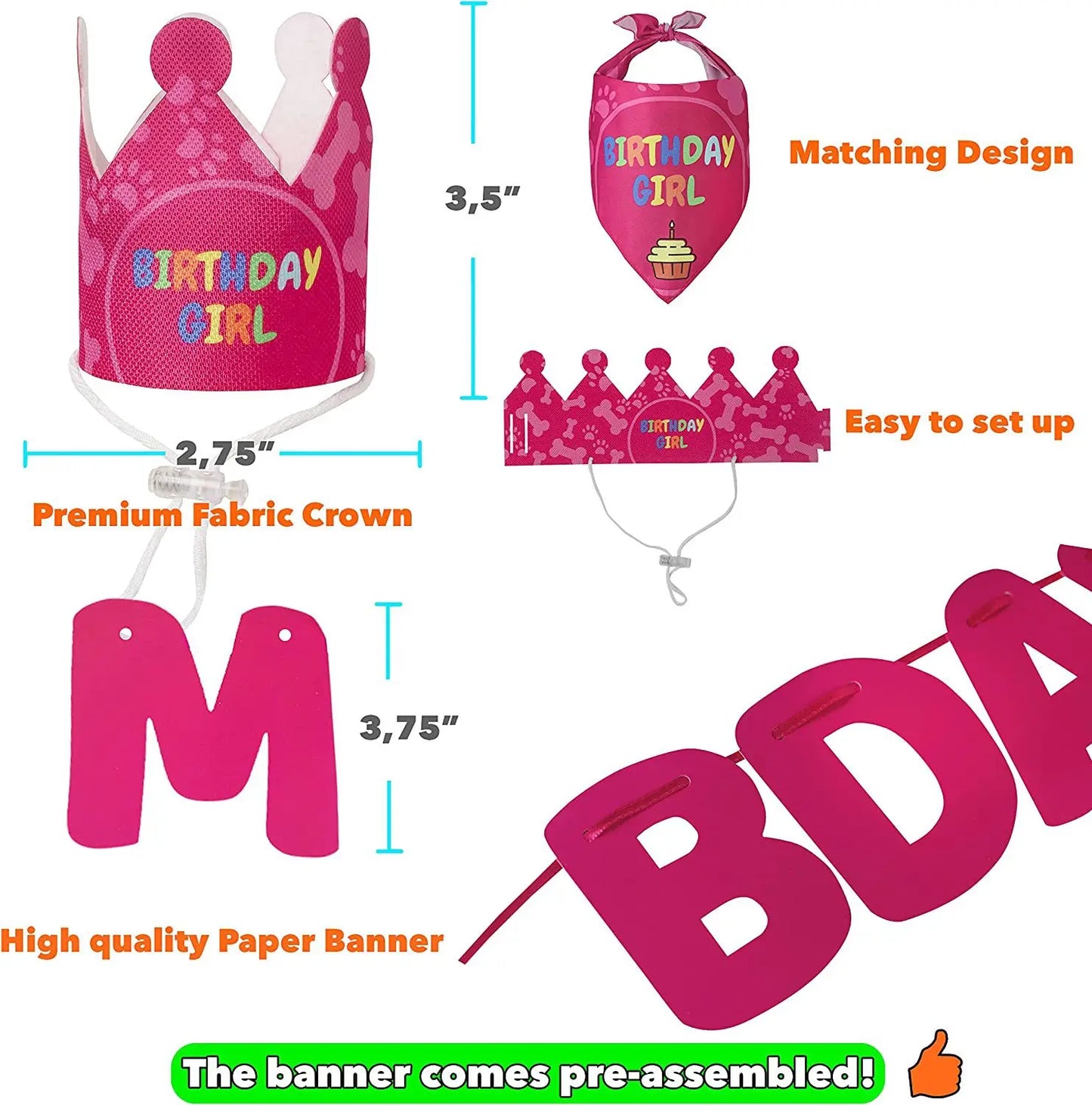 Pet Birthday Party Flag Decoration