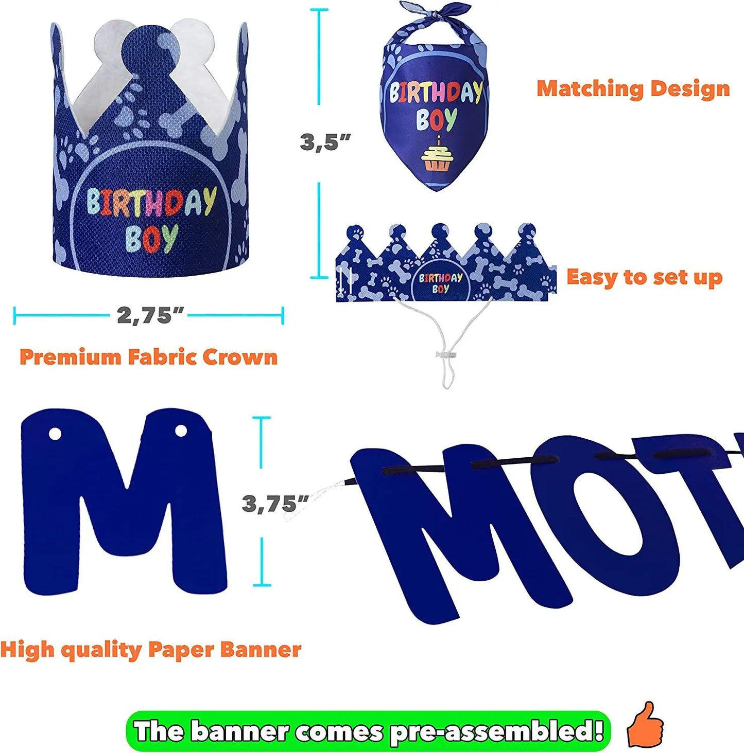Pet Birthday Party Flag Decoration