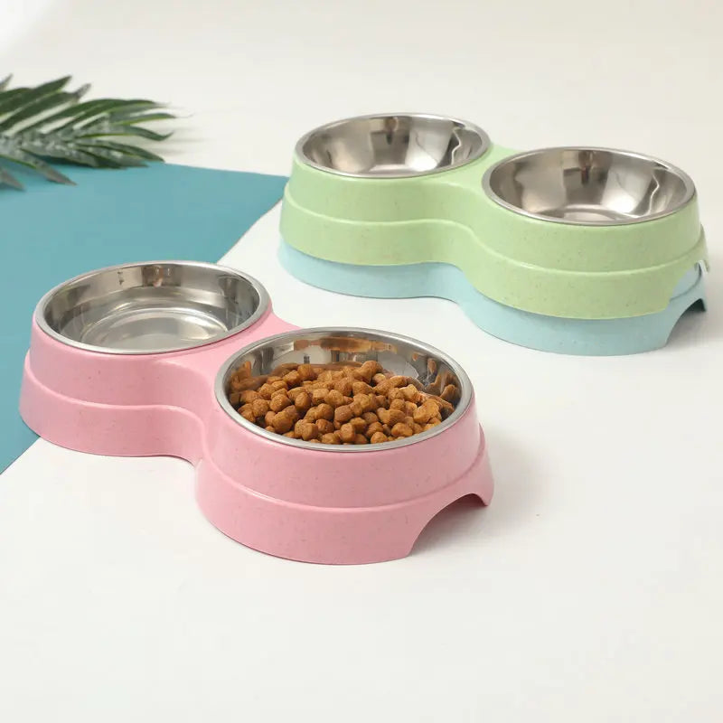 Double Cat Bowl with Stand