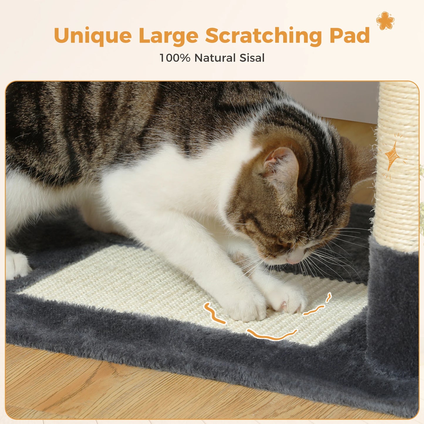 Large Cat Tree with Sisal-Covered Scratching Posts