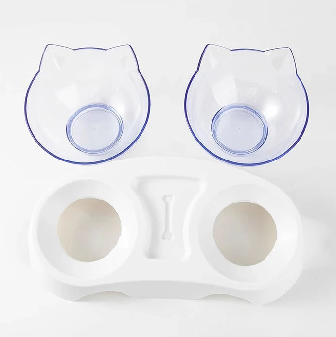 Double Cat Bowl with Stand