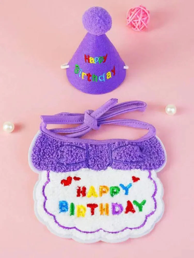 Cat Dog Birthday Bib And