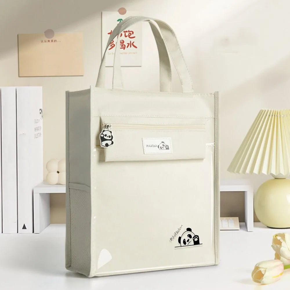 Panda Dog Cartoon Tote Bag Transparent Multiple Pockets Stud