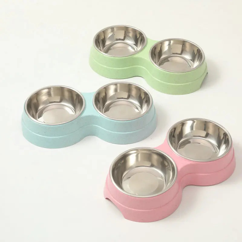 Double Cat Bowl with Stand