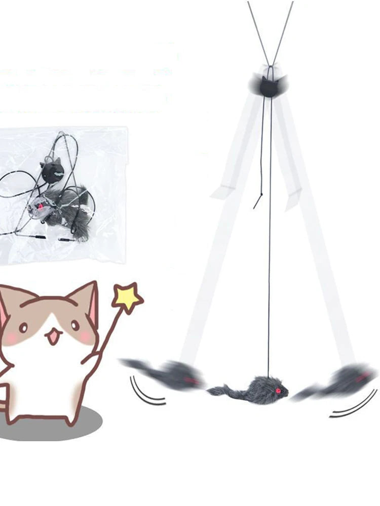 Doorframe hanging cat teaser toy