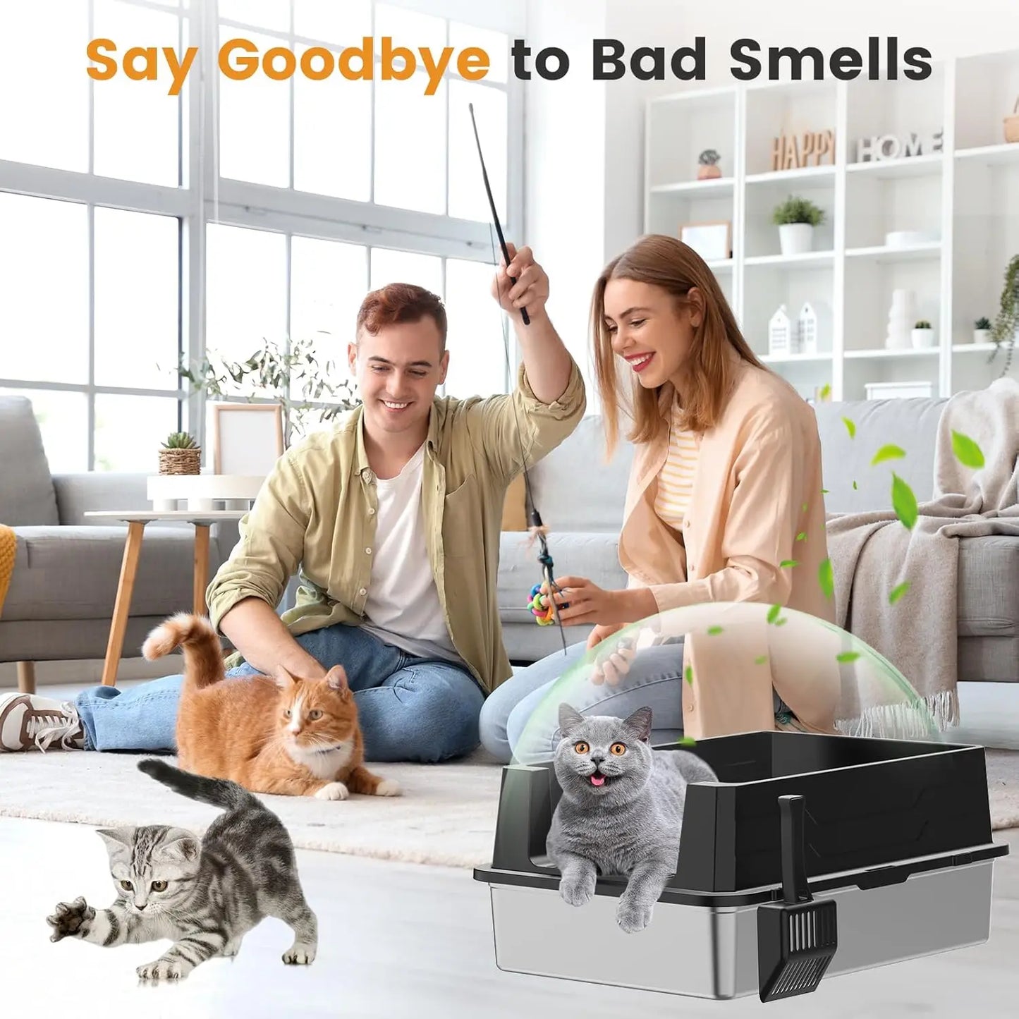 XXXL Stainless Steel Litter Box - Extra Large 28" L x 20" W