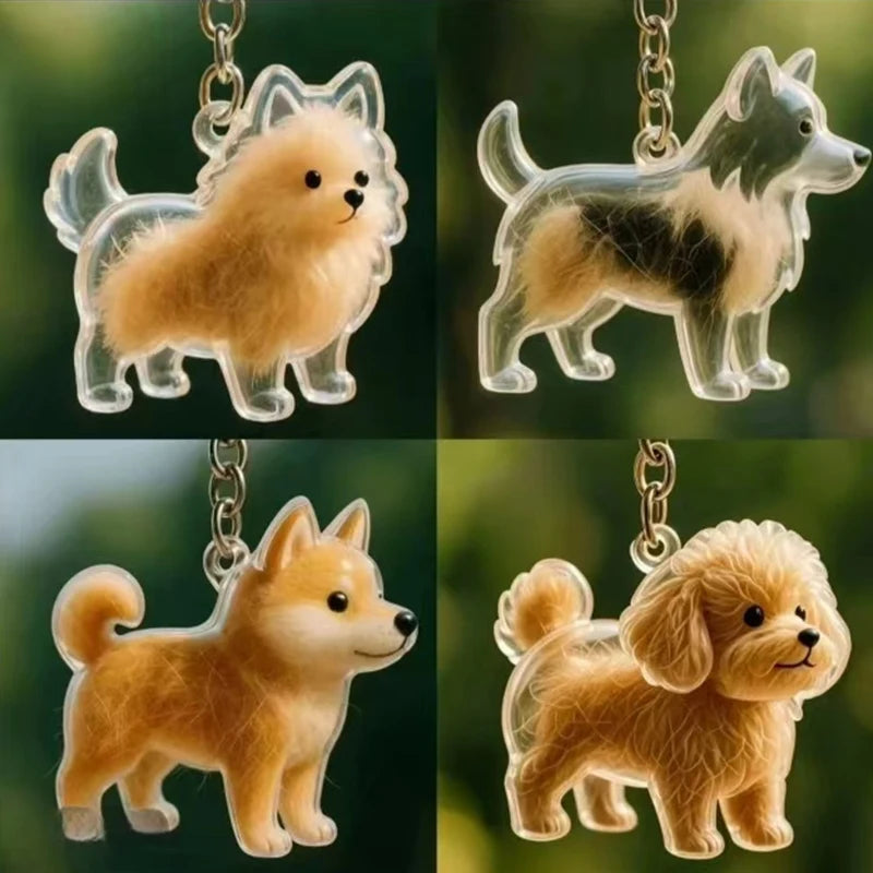 Pet Hair Memorial Pendant Keychain