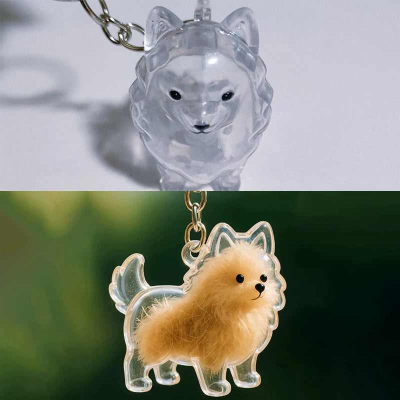 Pet Hair Memorial Pendant Keychain