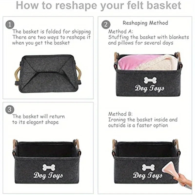 Felt Pet Toy Box, Dog