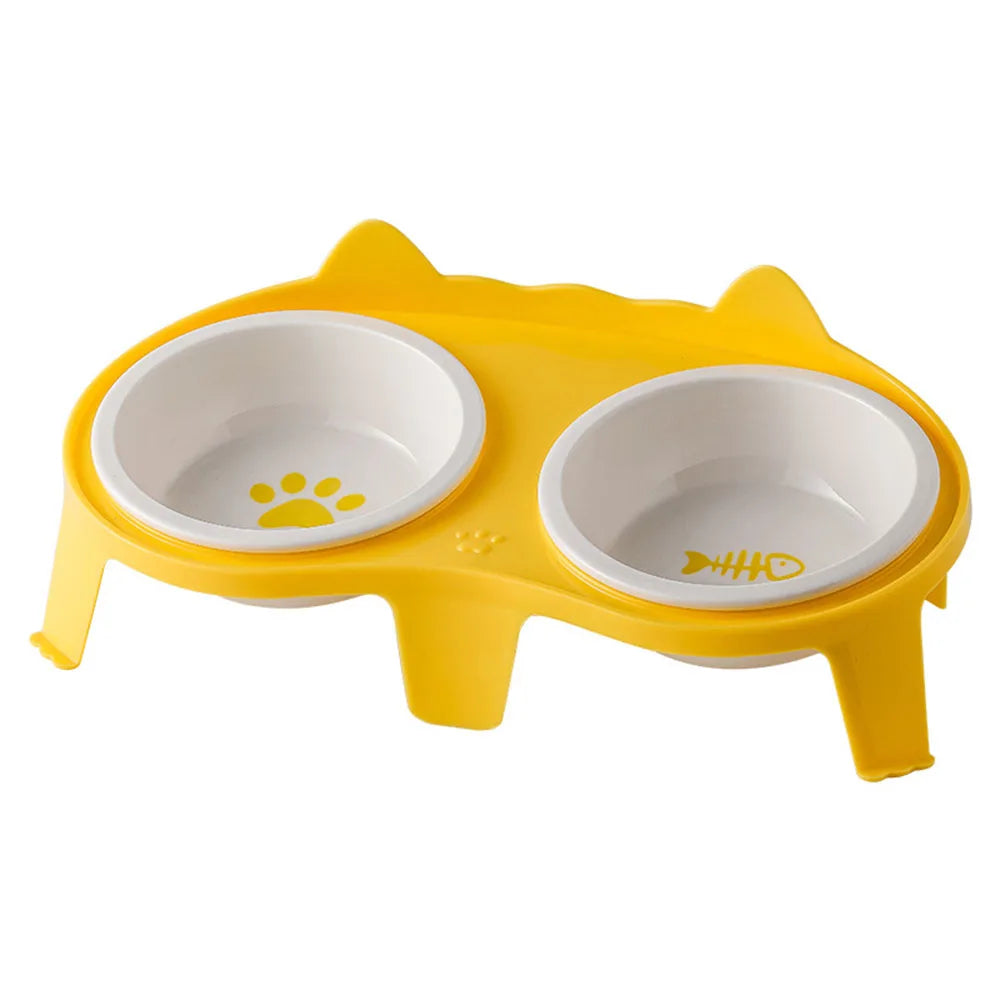 Double Cat Bowl with Stand