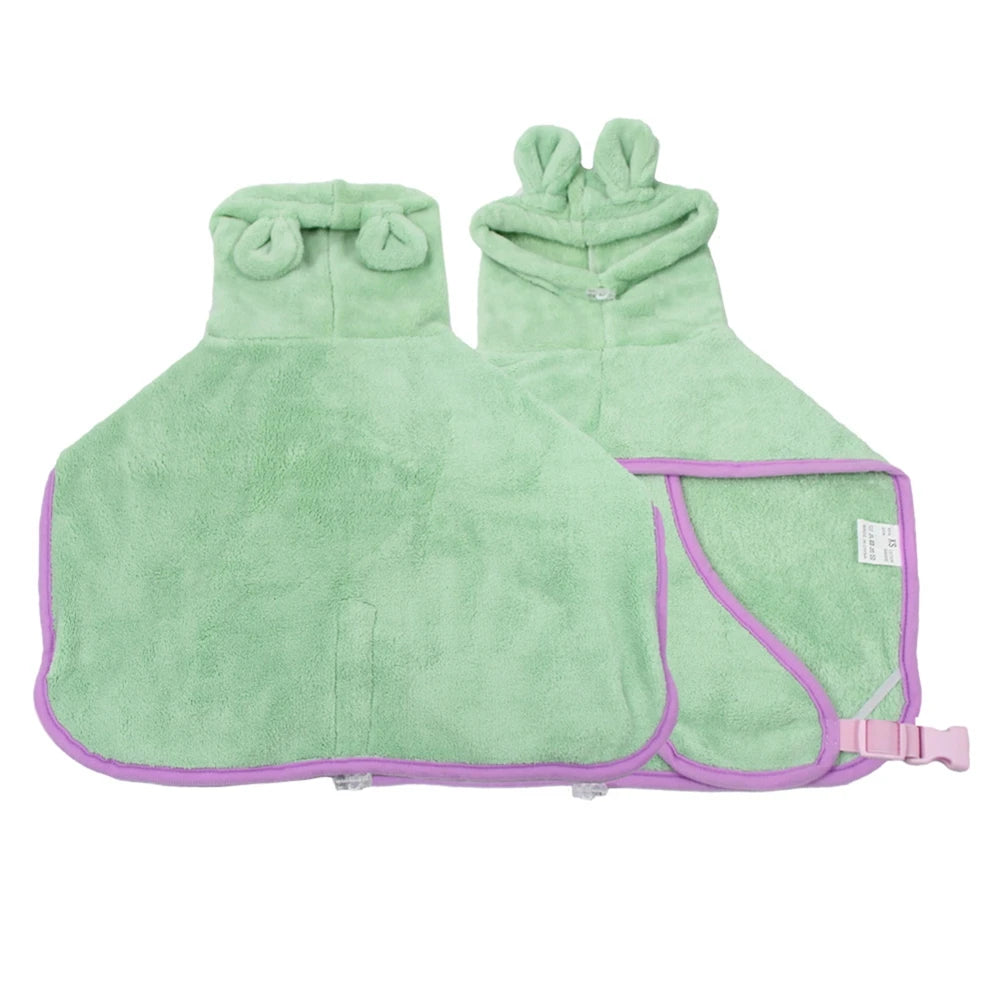 Cute Dog Bathrobe Pet Drying Coat Clothes Microfiber Absorbe