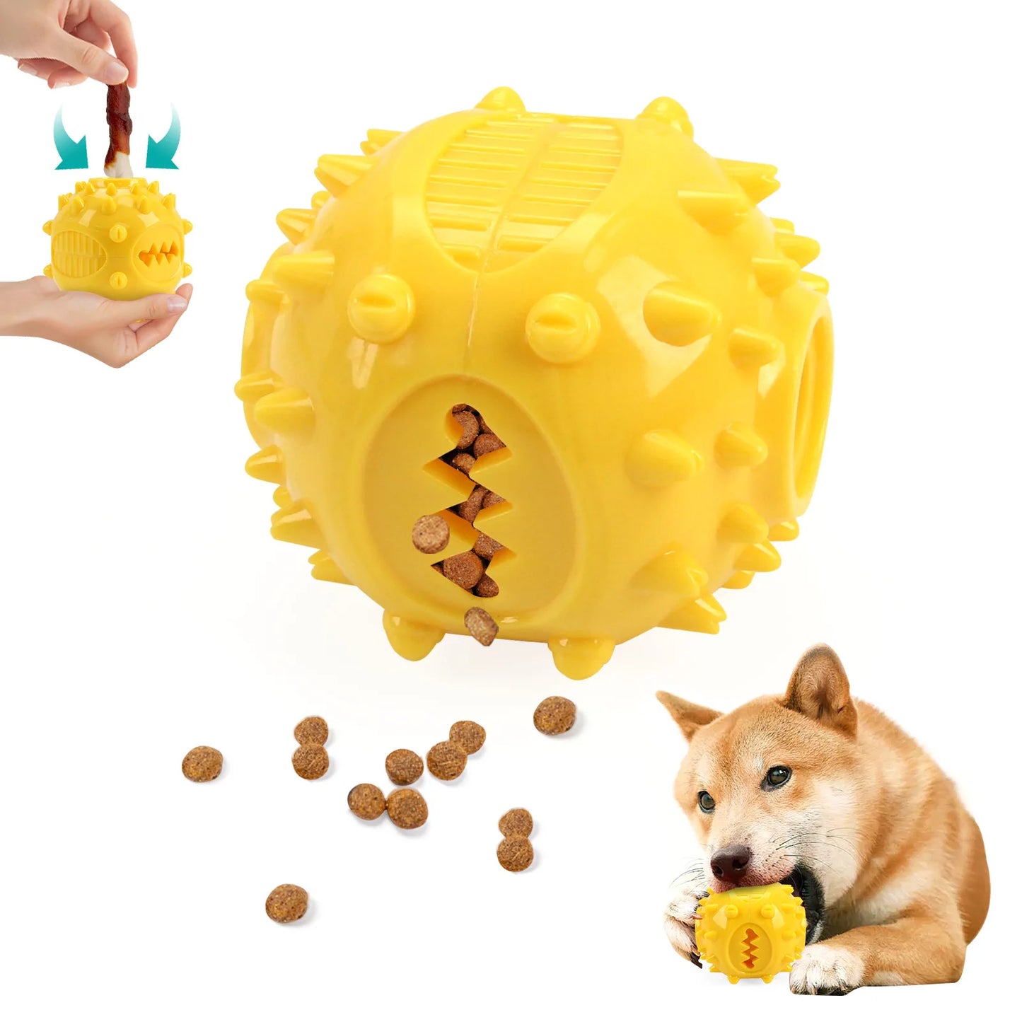 Dog Interactive Chew Treat Dispensing Ball - Self-Play, Bore