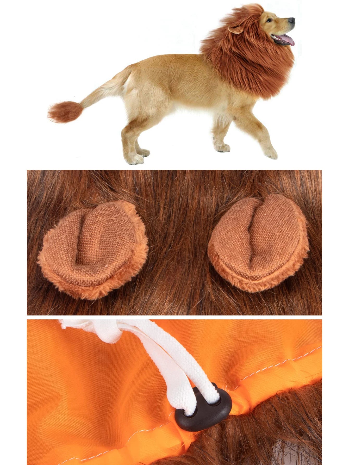Lion Mane Dog Halloween Costume Lion - Suitable for Medium to Large Dogs