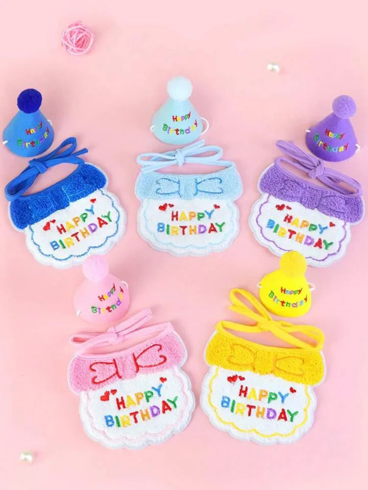 Cat Dog Birthday Bib And
